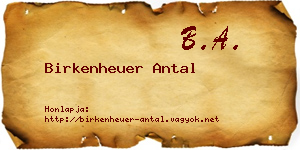 Birkenheuer Antal névjegykártya